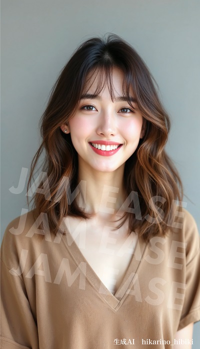 ロングヘアーの女性のカタログ写真